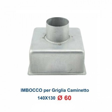 Imbocco per Griglia 14x13 diametro 60mm Raccordo Adattatore per Bocchetta Caminetto